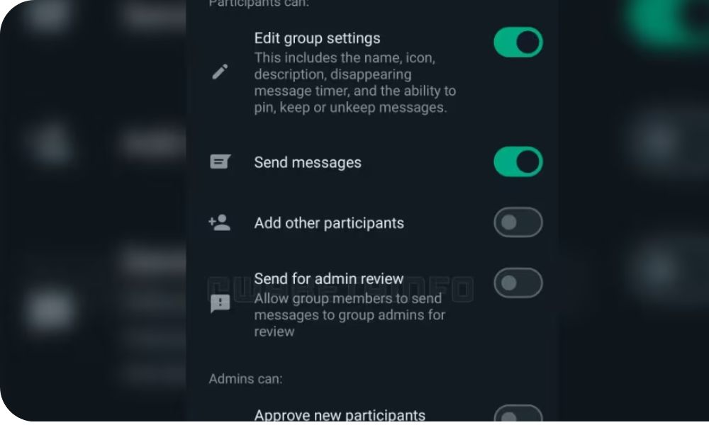 WhatsApp's 'Send For Review' Feature for Group Admins